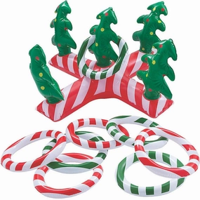 Inflatable Holiday Ring Toss Game - Toys - 9 Pieces