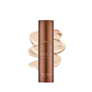 INIKA Organic BB Cream Foundation - Vegan Makeup with Hydrating Prickly Pear, Jojoba, and Pomegranate Seed Oil- Lightweight, Radiant BB Glow for Balanced Skin Tone, NUDE 1 fl oz