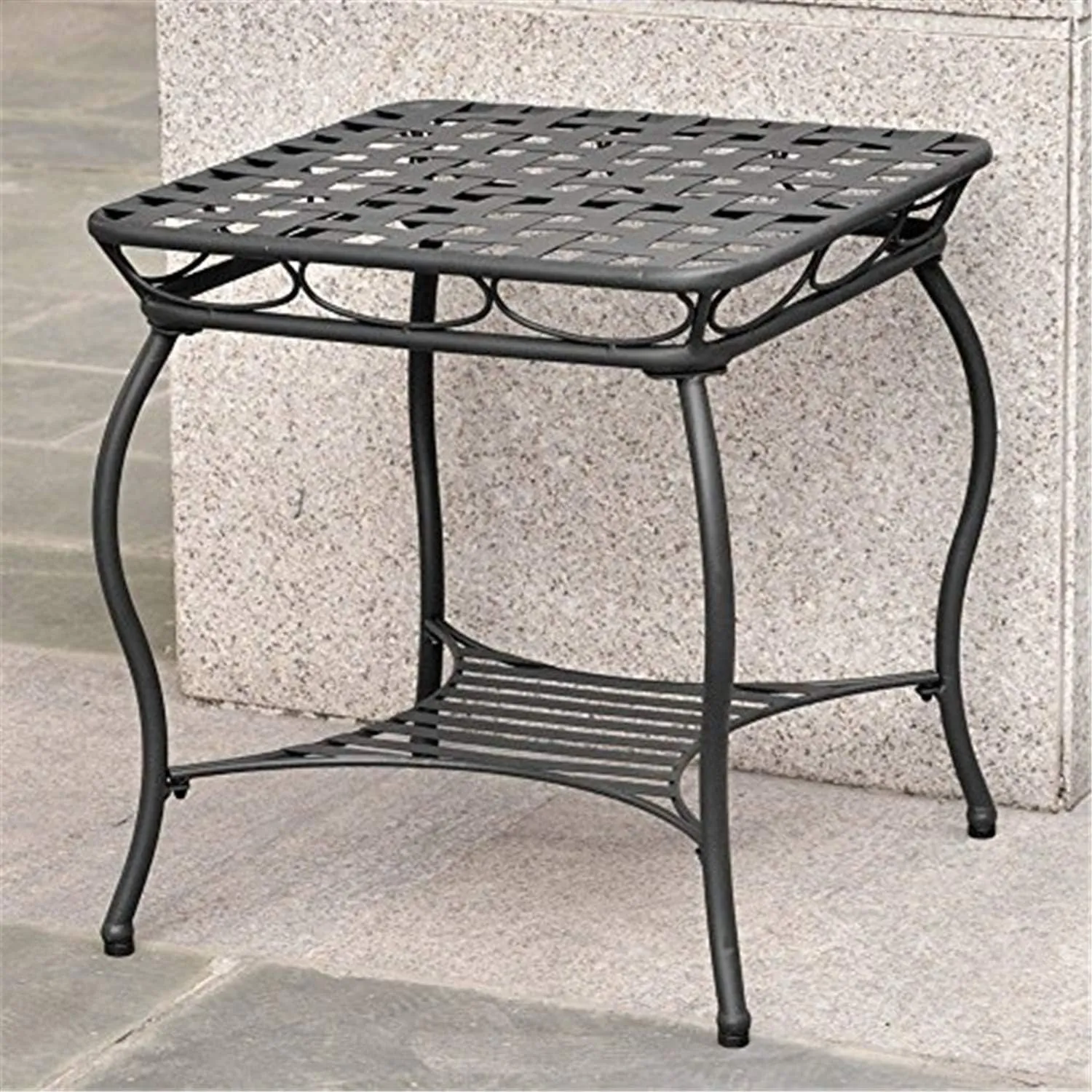 International Caravan Santa Fe Nailhead 20-inch Side Table Antique Black