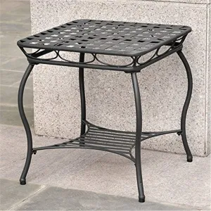 International Caravan Santa Fe Nailhead 20-inch Side Table Antique Black