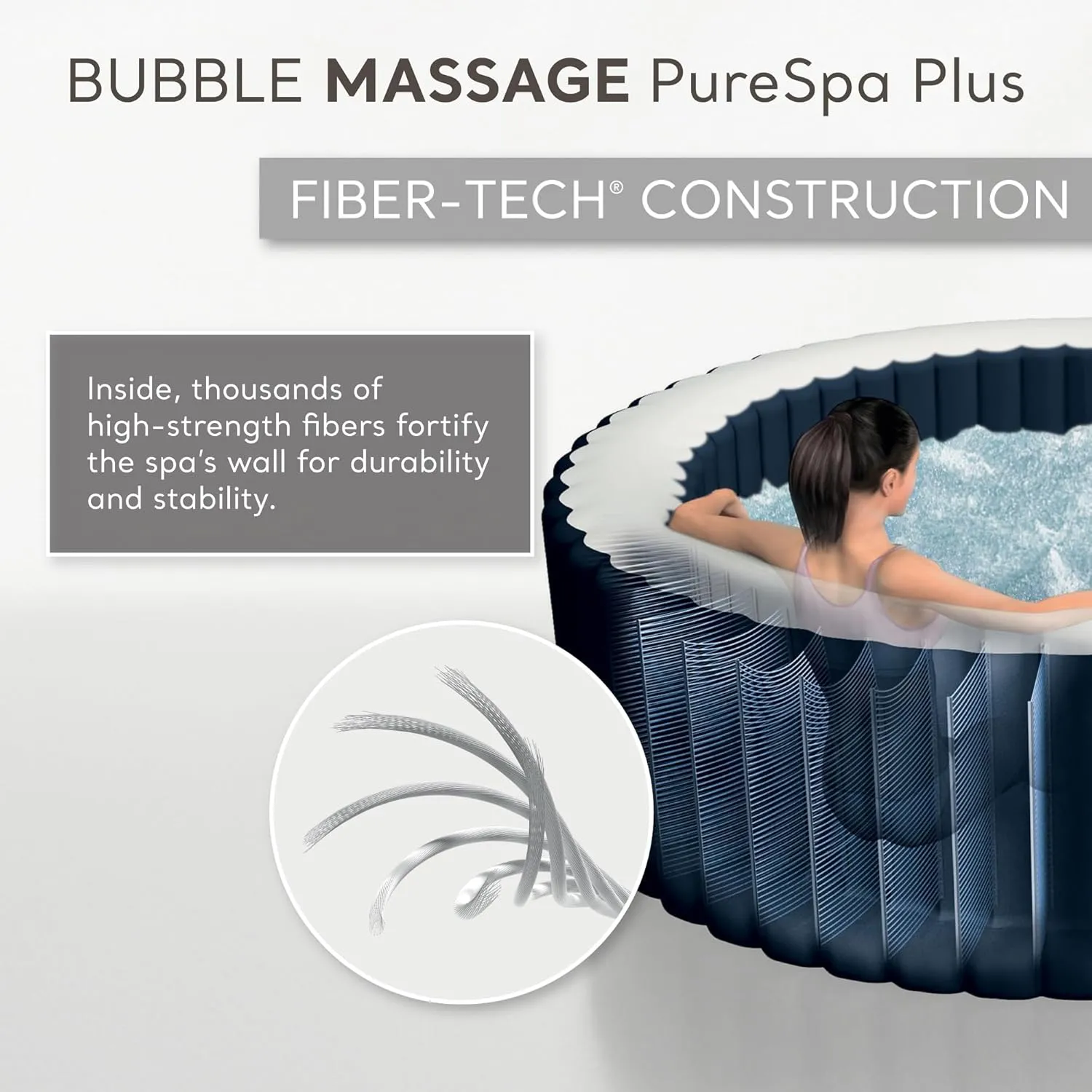 INTEX 28431EP PureSpa Plus Bubble Massage Spa Set: Includes Energy Efficient Spa Cover – 2 Contoured Headrest – LED Light – 6 Person Capacity – 85" x 28"