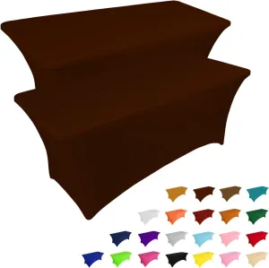 IVAPUPU 2 Pack 6FT Table Cloth for Rectangular Fitted Events Stretch Coffee Table Covers Washable Table Cover Spandex Tablecloth Table Protector for Party, Wedding, Cocktail, Banquet, Festival