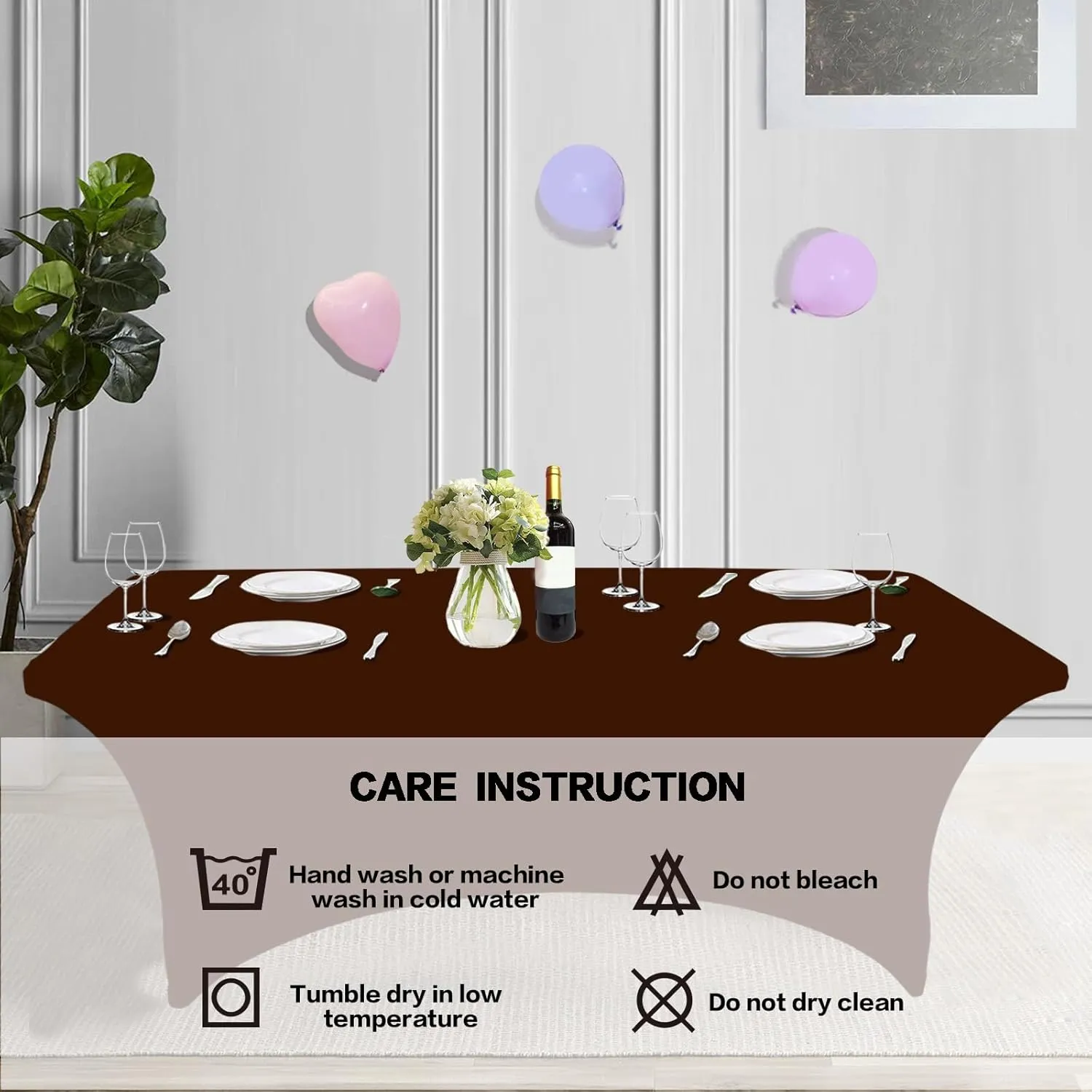 IVAPUPU 2 Pack 6FT Table Cloth for Rectangular Fitted Events Stretch Coffee Table Covers Washable Table Cover Spandex Tablecloth Table Protector for Party, Wedding, Cocktail, Banquet, Festival