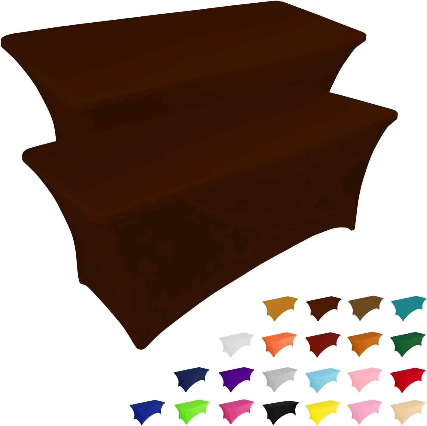 IVAPUPU 2 Pack 6FT Table Cloth for Rectangular Fitted Events Stretch Coffee Table Covers Washable Table Cover Spandex Tablecloth Table Protector for Party, Wedding, Cocktail, Banquet, Festival
