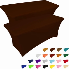 IVAPUPU 2 Pack 6FT Table Cloth for Rectangular Fitted Events Stretch Coffee Table Covers Washable Table Cover Spandex Tablecloth Table Protector for Party, Wedding, Cocktail, Banquet, Festival