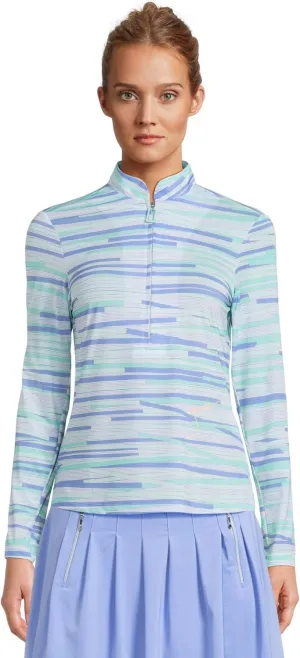 Jamie Sadock Women's Sunsense Chopstix Print Long Sleeve 1/4 Zip Sun Protection Top