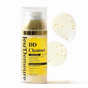 JEU'DEMEURE DermiShuttle DD Cleanser 120ml, Antioxidant Deep Pore & Makeup Remover Gel Wash, Caffeine, Niacinamide, Peptides, Hydrating, Non-Drying Cleanser for Sensitive Skin