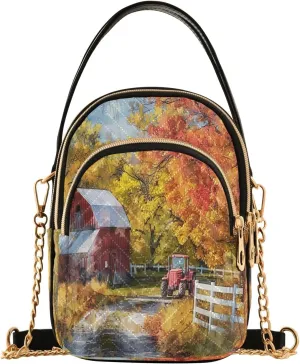 Joisal Rainbow Colored Tree Women Crossbody Bags Triple Zip Women's Shoulder Bag, Womans Purses