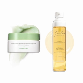 Julep Vitamin E Hydrating Cleansing Oil & Green Tea Makeup Removing Cleansing Balm | Hydrating Face Cleanser Duo for All Skin Types | Gentle Makeup Remover with Antioxidants & Natural Oils | Double Cl