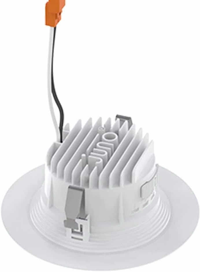 Juno RB4 SWW5 CP6 MW M2 RetroBasics Downlight Trim Kit, Switchable LED White, Baffle Trim, Switchable CCT, 2700K, 3000K, 4000K, and 5000K, 4-Inch, 6-Pack, Matte White
