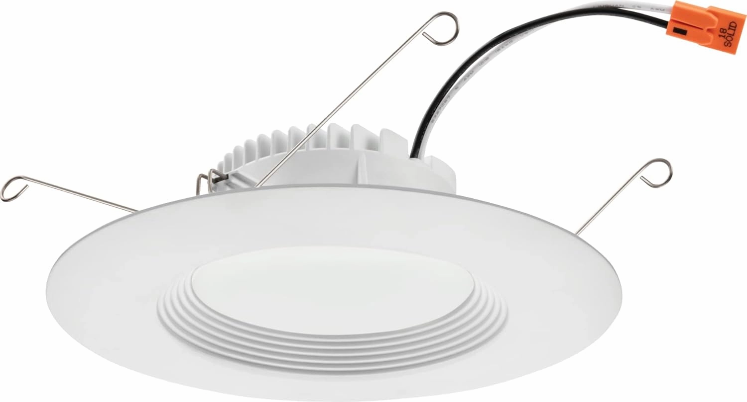 Juno RB56 SWW5 CP6 MW M2 RetroBasics Downlight Trim Kit, Switchable LED White, Baffle Trim, Switchable CCT, 2700K, 3000K, 4000K, and 5000K, 5- to 6-Inch, 6-Pack, Matte White