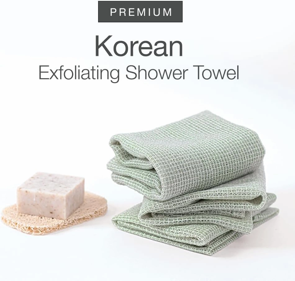 JUNRO (2 Pack) Exfoliating Shower Towel - Exfoliating Washcloth for All Skin Types - Made in Korea