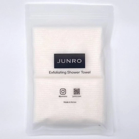 JUNRO (2 Pack) Exfoliating Shower Towel - Korean White Hanji Paper Exfoliating Washcloth for All Skin Types - Made in Korea