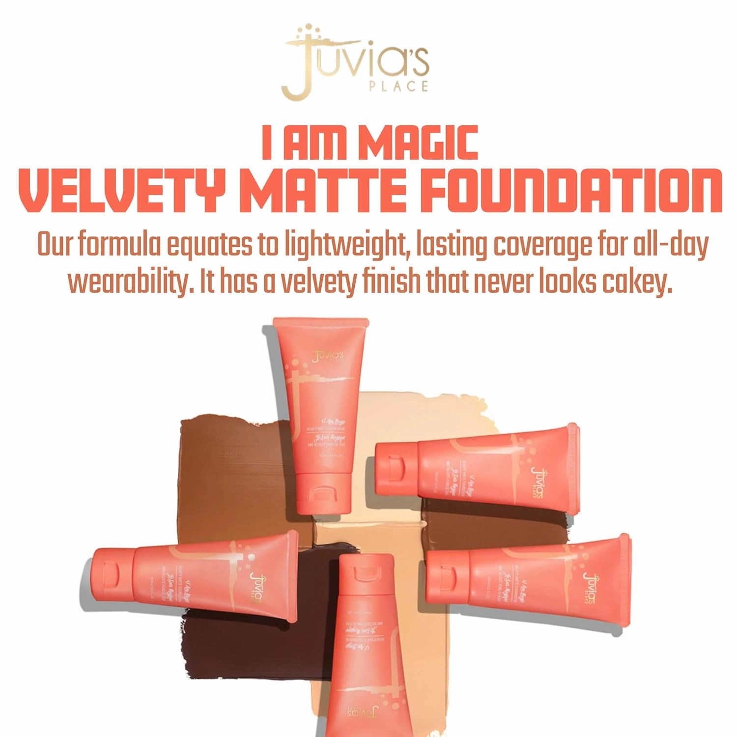 Juvia's Place I Am Magic Velvety Matte Liquid Foundation 440 - Savanna - Tan w/Cool, Olive Undertone, Makeup Foundation Full Coverage, Lightweight, Long Wear, Velvety Matte Finish