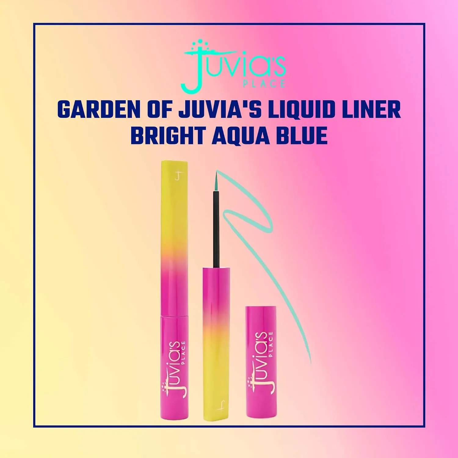 Juvia's Place Garden Of Juvia's Liquid Liner Aqua - Bright Aqua Blue, Long-lasting, Intense Color Liquid Makeup, Cruelty-free, Smudge-proof Makeup
