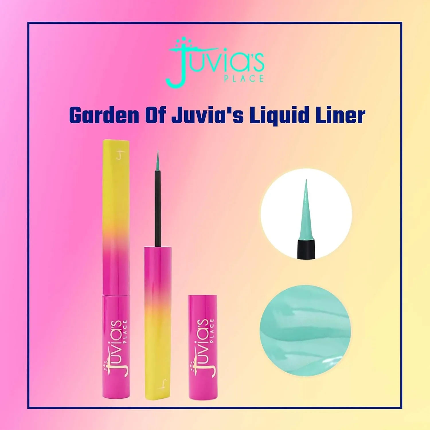 Juvia's Place Garden Of Juvia's Liquid Liner Aqua - Bright Aqua Blue, Long-lasting, Intense Color Liquid Makeup, Cruelty-free, Smudge-proof Makeup