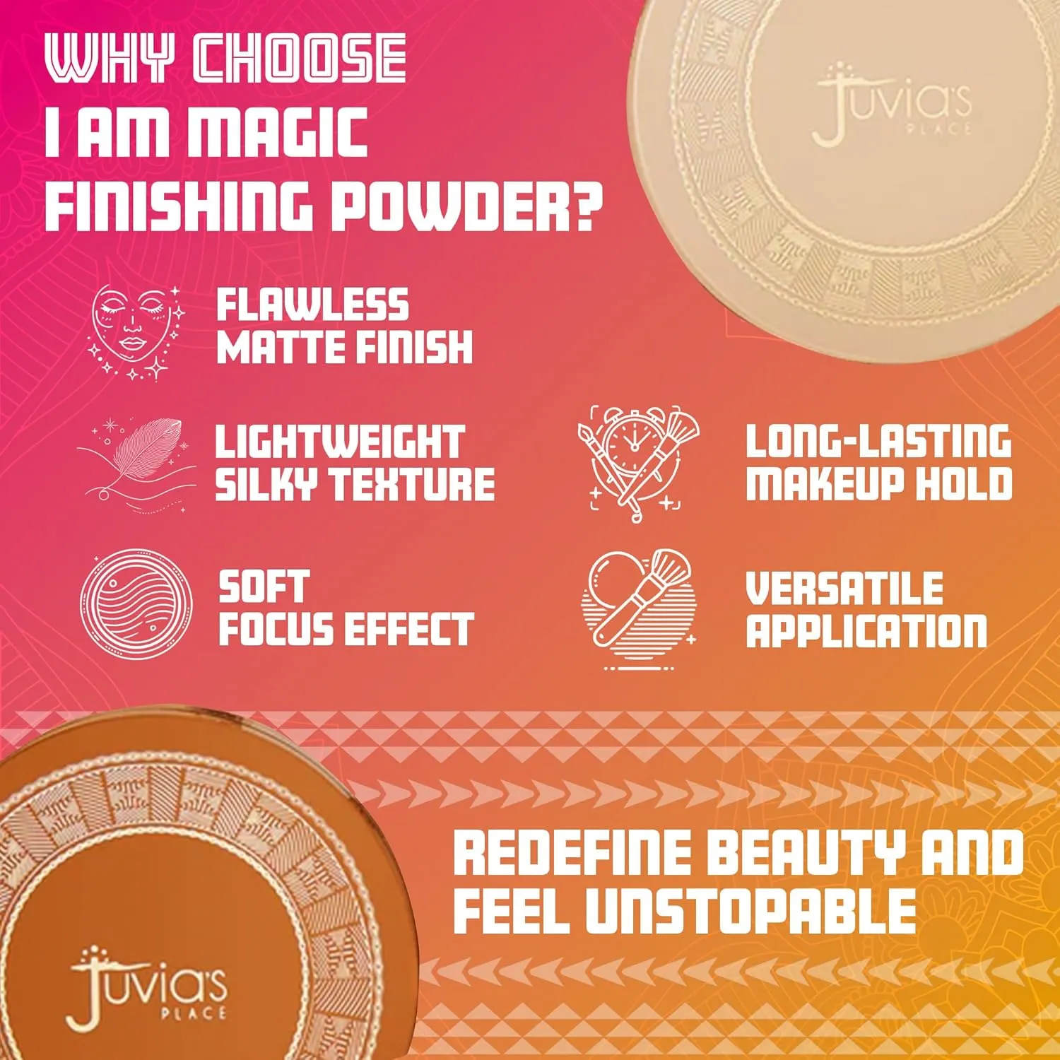 Juvia's Place I Am Magic Silky Finishing Powder - Short Bread – Lightweight Loose Face Powder for Women, Makeup for Under Eye & Face - Talc & Paraben Free - Flawless Matte Finish for Everyday Use