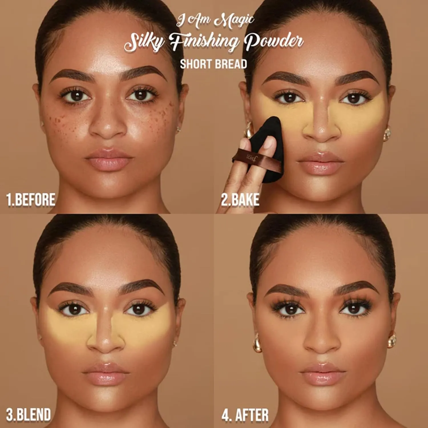 Juvia's Place I Am Magic Silky Finishing Powder - Short Bread – Lightweight Loose Face Powder for Women, Makeup for Under Eye & Face - Talc & Paraben Free - Flawless Matte Finish for Everyday Use