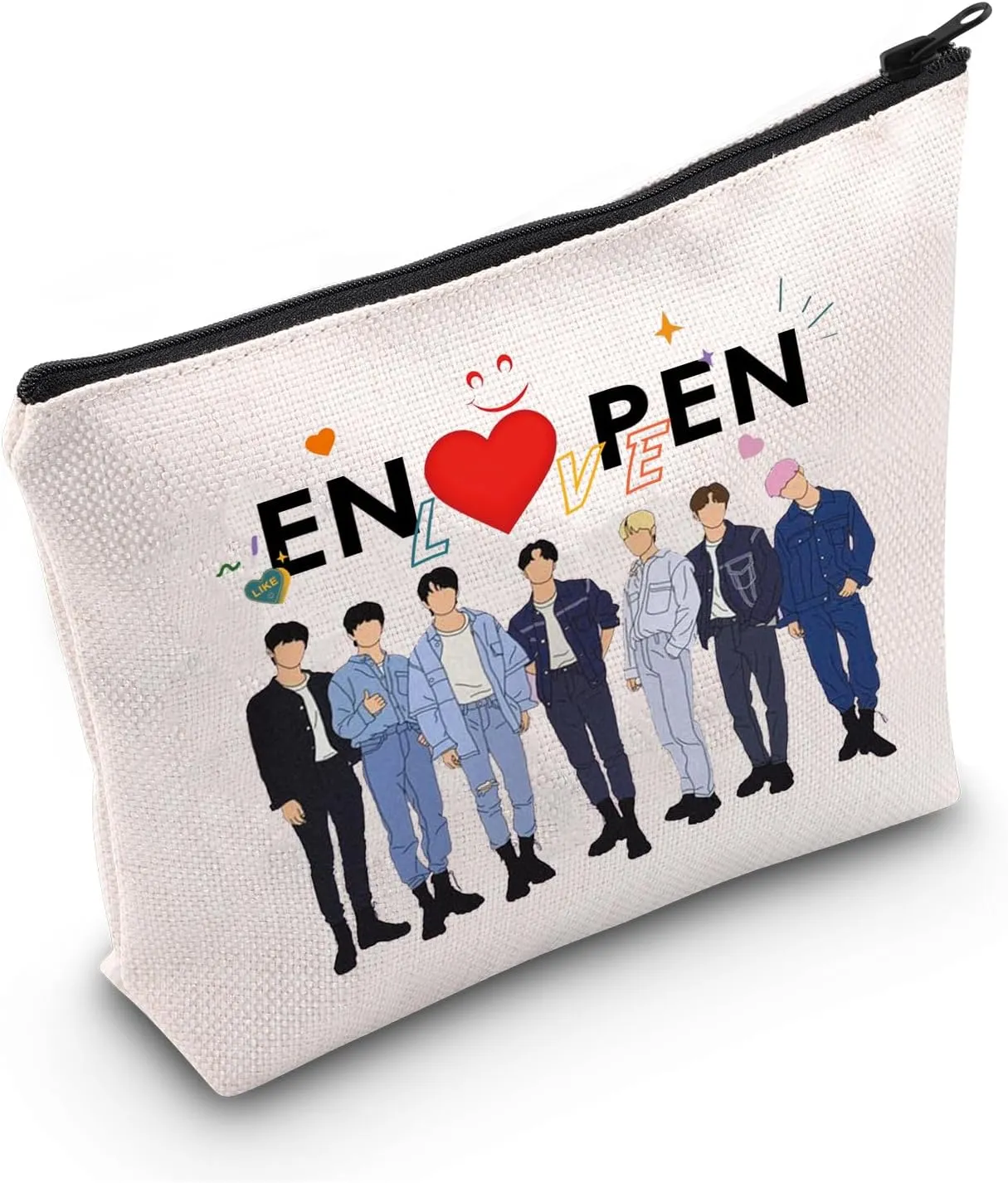 K-POP Music Travel Makeup Bag Kpop Song Lover Reusable Zipper Bag South Korea Star Team Fans Gift (Elove)
