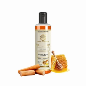 K.hadi Natu.ral Sandalwood & Honey Face Wash | Reduces Scars, Blemishes | For Healthy, Radiant Skin | Suitable for All Skin Types | 210 ml