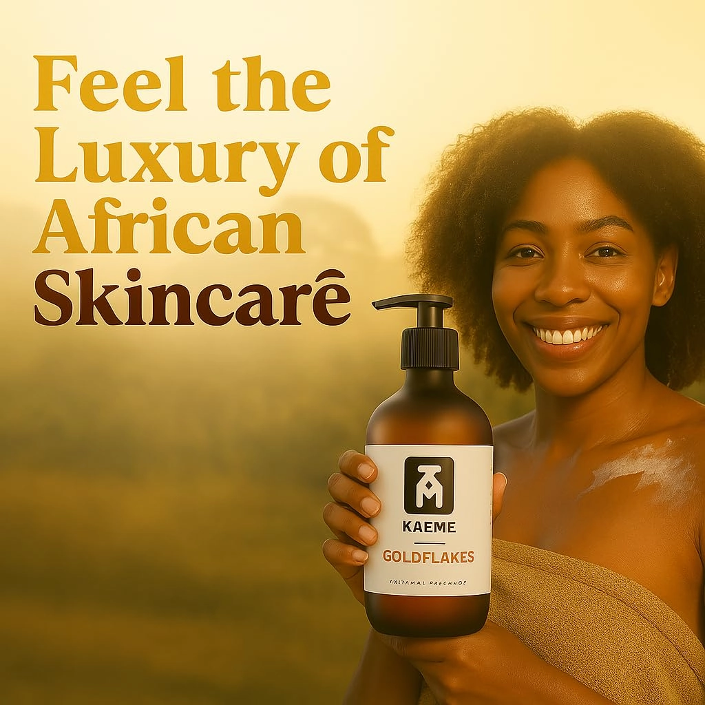 KAEME GOLDFLAKES BLACK SOAP BODY WASH-Handmade|Body Wash|Dye Free|Nourishing|Soothing|Ose Dudu|Pimple|Eczema|Acne|Plant Based|Anti-Bacterial|Herbal|Rashes - 500mL /16.9Fl oz)