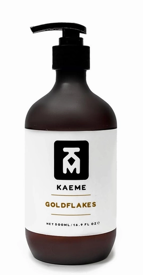 KAEME GOLDFLAKES BLACK SOAP BODY WASH-Handmade|Body Wash|Dye Free|Nourishing|Soothing|Ose Dudu|Pimple|Eczema|Acne|Plant Based|Anti-Bacterial|Herbal|Rashes - 500mL /16.9Fl oz)