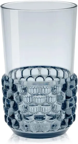 Kartell 1491/E4 Jellies Family Drinking Glass by Patricia Urquiola, Pack of 16, Transparent Light Blue