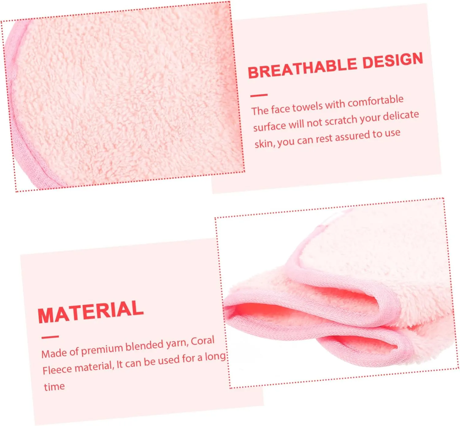 KESYOO 10pcs Portable Face Cleaning Towels Washable Makeup Removal Cloths Soft Fleece Face Towels for Daily Use Travel and Outdoor Activities