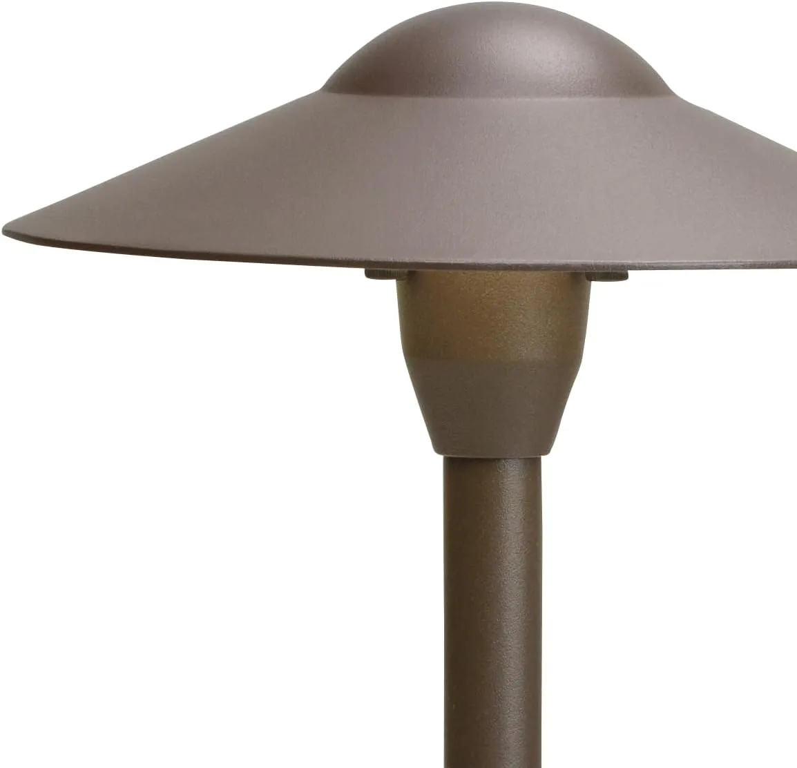 Kichler 8" Outdoor LED Path Light in Textured Architectural Bronze , 12V Adjustable Exterior Dome Light, (8.25" W x 21" H), 15310AZT