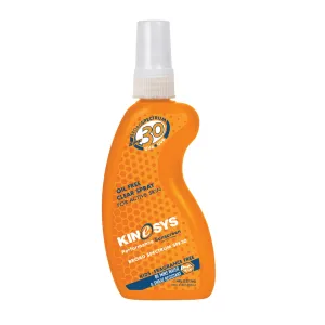 KINeSYS SPF 30 KIDS Fragrance Free Clear Spray Sunscreen for sensitive skin, Hypoallergenic, Broad Spectrum UVA/UVB protection for Face & Body; PABA and Oxybenzone FREE, 700  Sprays, 4 Fl Oz/120 ml