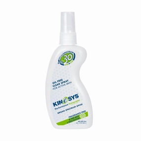 KINeSYS Fragrance Free Clear Spray Sunscreen for sensitive skin, SPF 30, Hypoallergenic, Broad Spectrum UVA/UVB protection for Face & Body, PABA and Oxybenzone FREE, 700  Sprays, 4 Fl Oz/120 mL