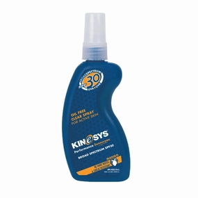 KINeSYS Lightly Mango Clear Spray Sunscreen for sensitive skin, SPF 30, Hypoallergenic, Broad Spectrum UVA/UVB protection for Face & Body, PABA and Oxybenzone FREE, 700  Sprays, 4 Fl Oz/120 mL