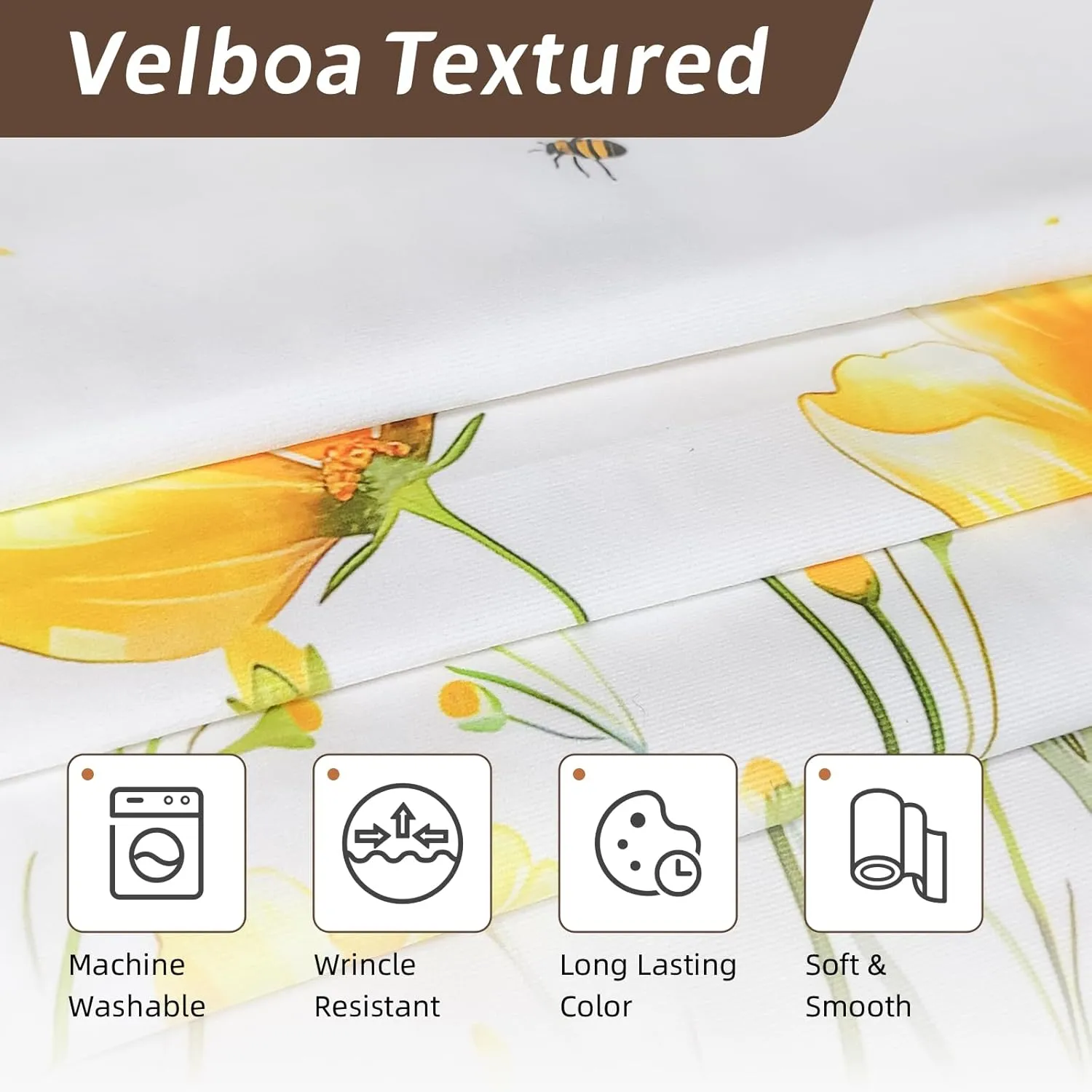 Kitchen Curtains (2 Pcs) Over Sink for Bathroom Window Cafe Basement Cortinas para Cocina Farmhouse Short Mini Curtain Flower Floral White Summer Elegant Country Rustic Modern Cute - 26×45"