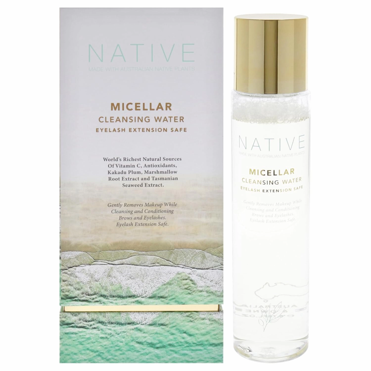 Klara Cosmetics Native Micellar Cleansing Water - Micellar Water - Face Cleanser with Kakadu Plum and Finger Lime Caviar - Makeup Remover - 6.7 oz