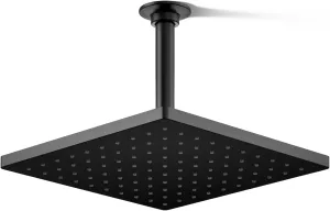 KOHLER 26149-BL Honesty Square 10" Single-Function RAIN HEAD, Full Coverage Spray SHOWERHEAD with Easy-to-clean Surface, Matte Black, 2.5 GPM