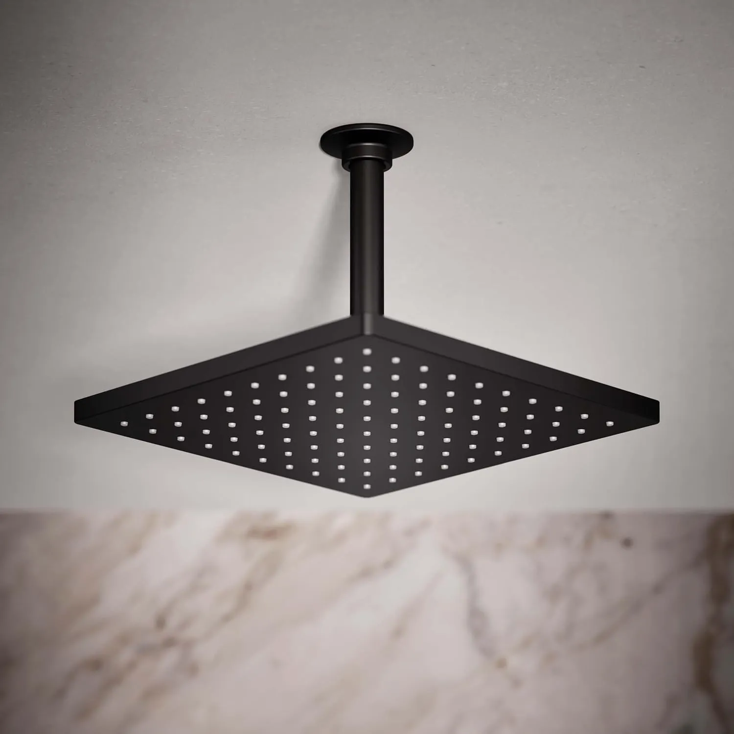 KOHLER 26149-BL Honesty Square 10" Single-Function RAIN HEAD, Full Coverage Spray SHOWERHEAD with Easy-to-clean Surface, Matte Black, 2.5 GPM