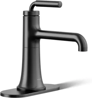 Kohler 27415-4K-BL Tone Bathroom Sink Faucet, 1 Hole, Single-Handle Bathroom Faucets with Clicker Drain, 1.0 GPM, Matte Black