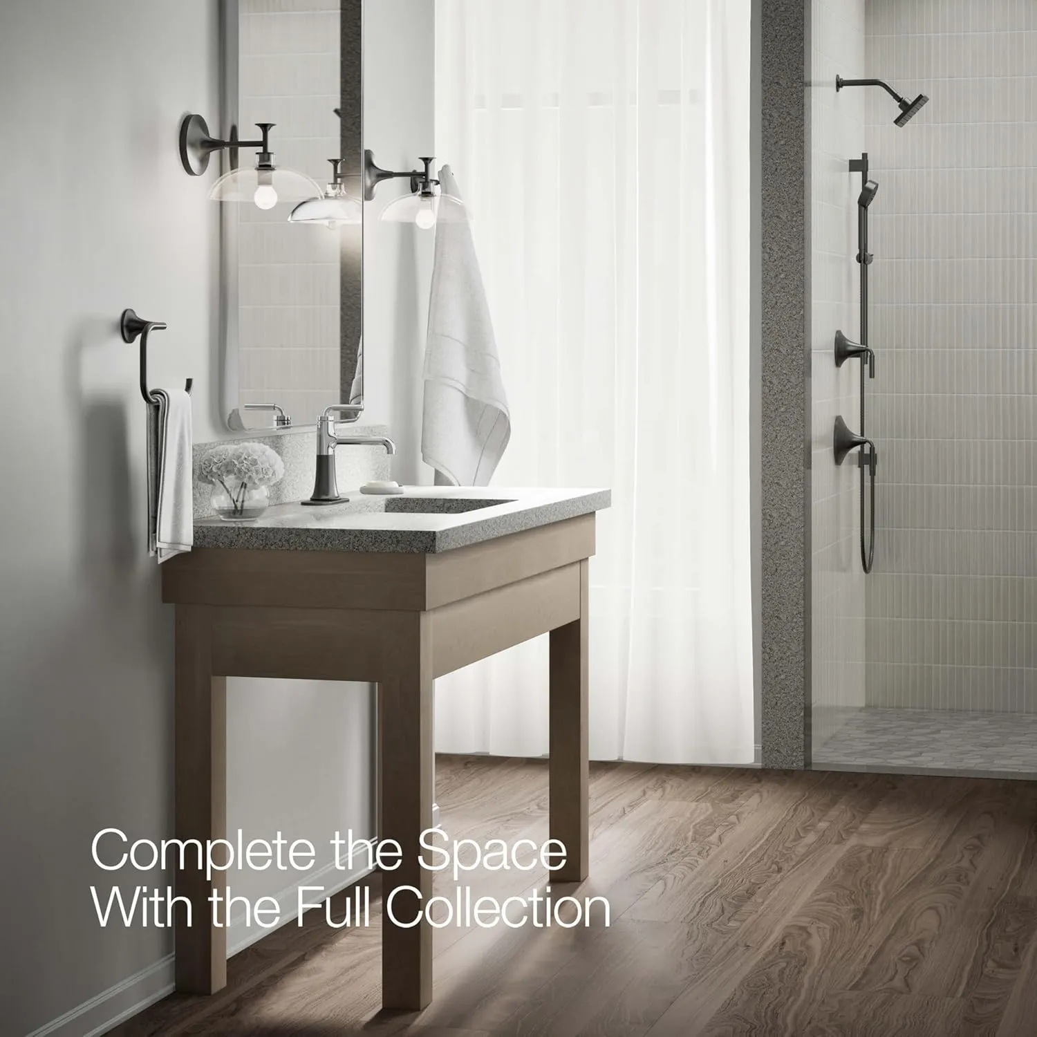 Kohler 27415-4K-CBL Tone Bathroom Sink Faucet, 1.0 gpm, Polished Chrome with Matte Black