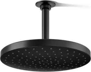 KOHLER 76465-G-BL Awaken 10 Inch Single-Function Rain Shower Head, 10" Fixed Round Rainfall Showerhead, 1.75 GPM, Matte Black