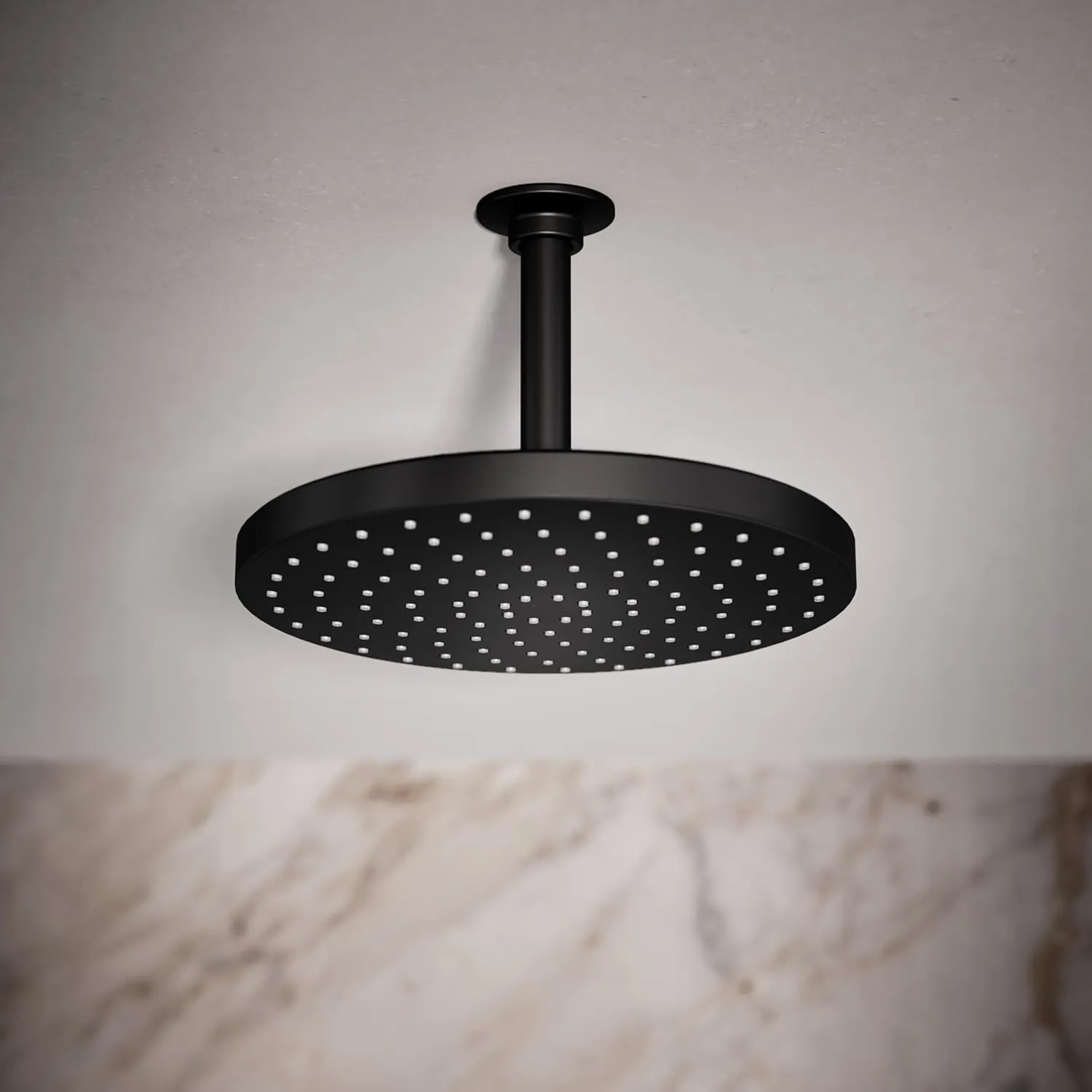 KOHLER 76465-G-BL Awaken 10 Inch Single-Function Rain Shower Head, 10" Fixed Round Rainfall Showerhead, 1.75 GPM, Matte Black
