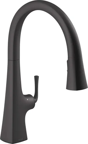 Kohler K-22068-WB-BL Graze Kitchen Sink Faucet, Matte Black