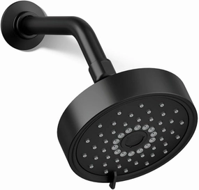 KOHLER 22170-BL Purist Three-Function SHOWERHEAD, Three Distinct Sprays with Easy-to-clean Surface & Accessible Thumb Tab, Matte Black, 2.5 GPM