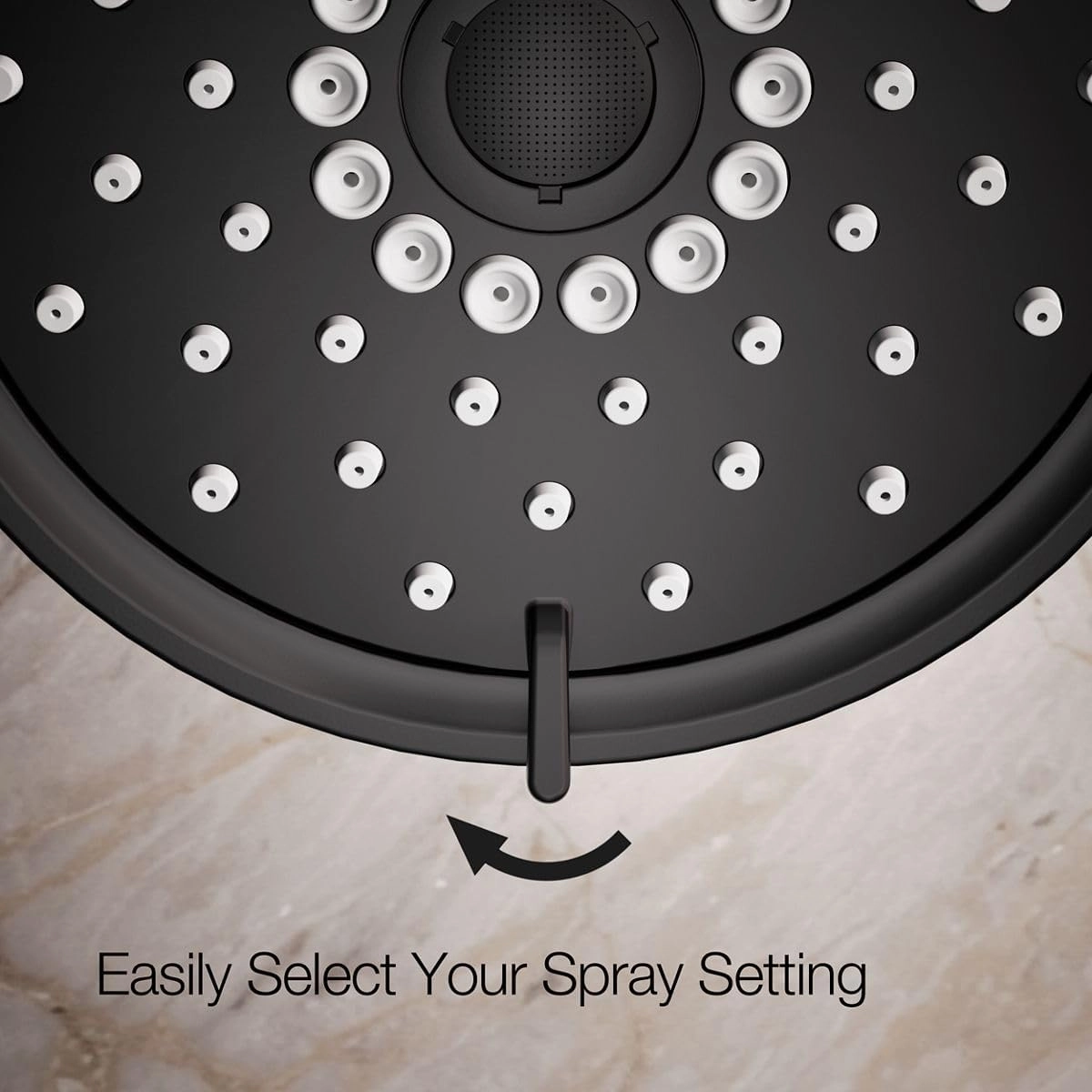 KOHLER 22170-BL Purist Three-Function SHOWERHEAD, Three Distinct Sprays with Easy-to-clean Surface & Accessible Thumb Tab, Matte Black, 2.5 GPM