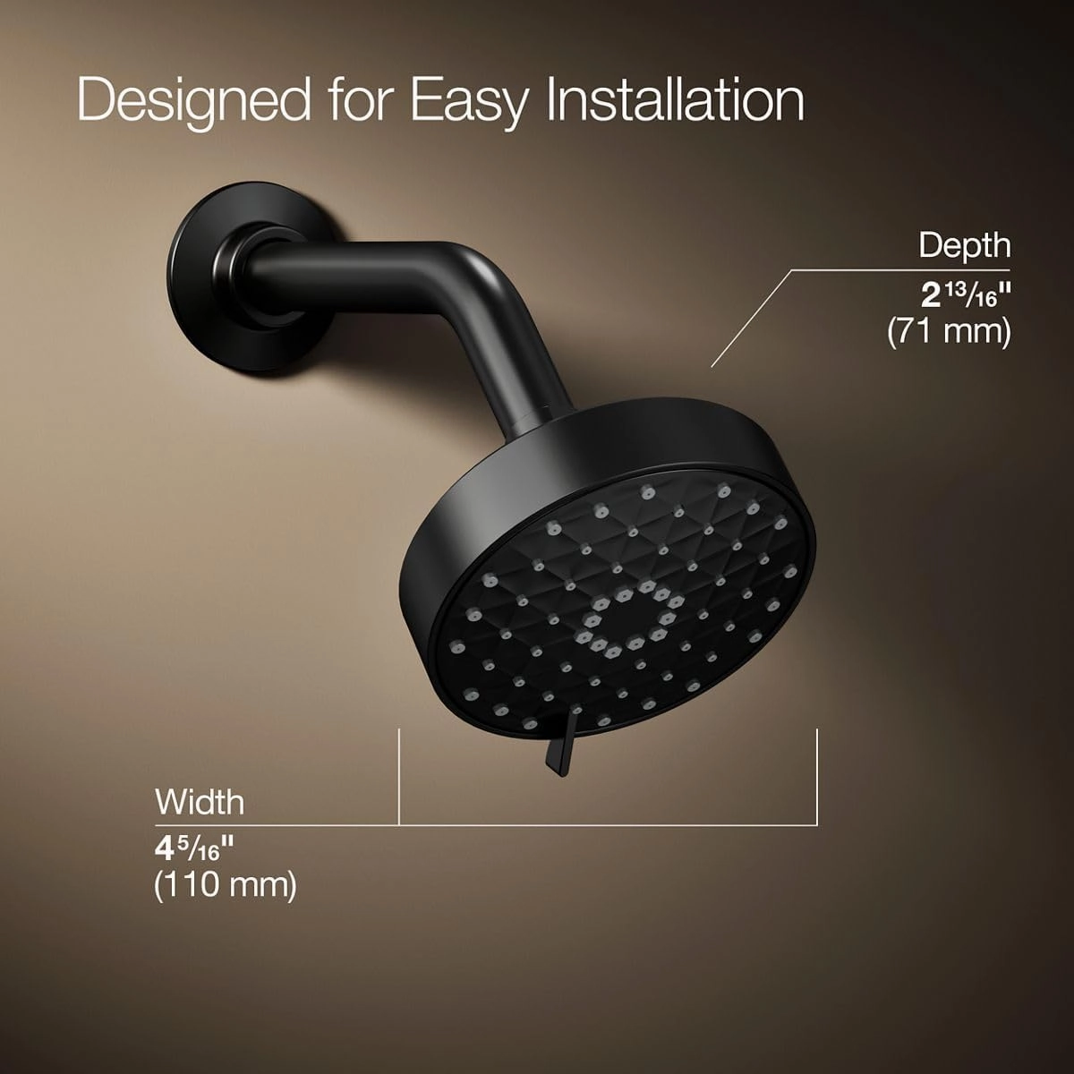 Kohler 72419-G-BL Awaken G110 1.75 gpm Multifunction showerhead, Matte Black