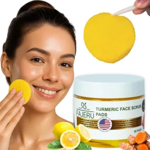 Kojic Acid and Turmeric Cleansing Pads – 50pcs Exfoliating Face Scrub Pads for Smooth Skin – Turmeric Kojic Infused Cleansing