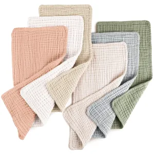 Konssy Muslin Baby Burp Cloths 6 Pack, Soft Absorbent 100% Cotton Burping Clothes for Newborns, Baby Boys and Girls, Unisex