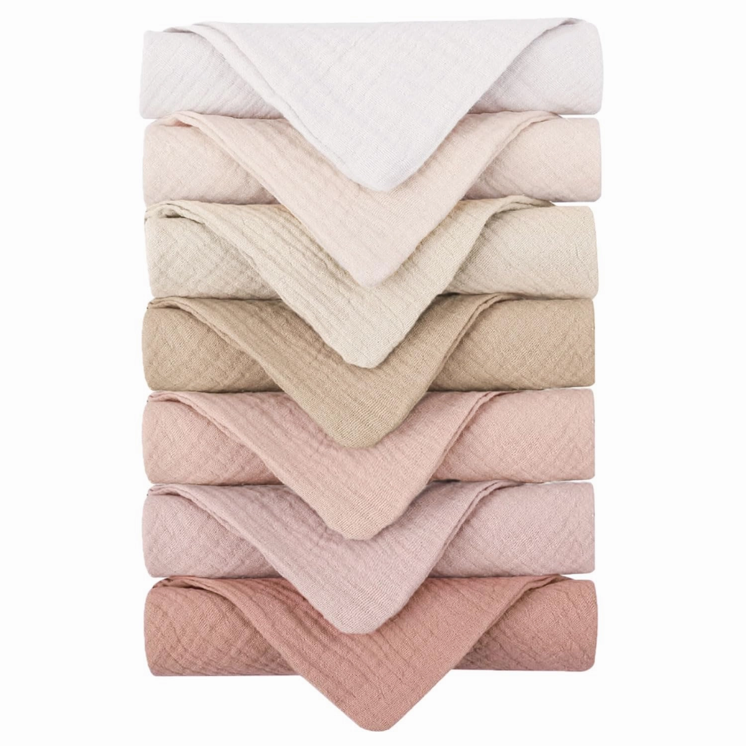 Konssy 7-Pack Soft Cotton Face Wash Cloths, Reusable Absorbent Washcloths for Sensitive Skin, Facial Makeup Remover Towels for Women (11 x 11 Inch)