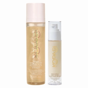 Kopari Sunglaze Sheer Setting Mist Sunscreen SPF 50 & Sun Shield Soft Glow Daily Face SPF 30