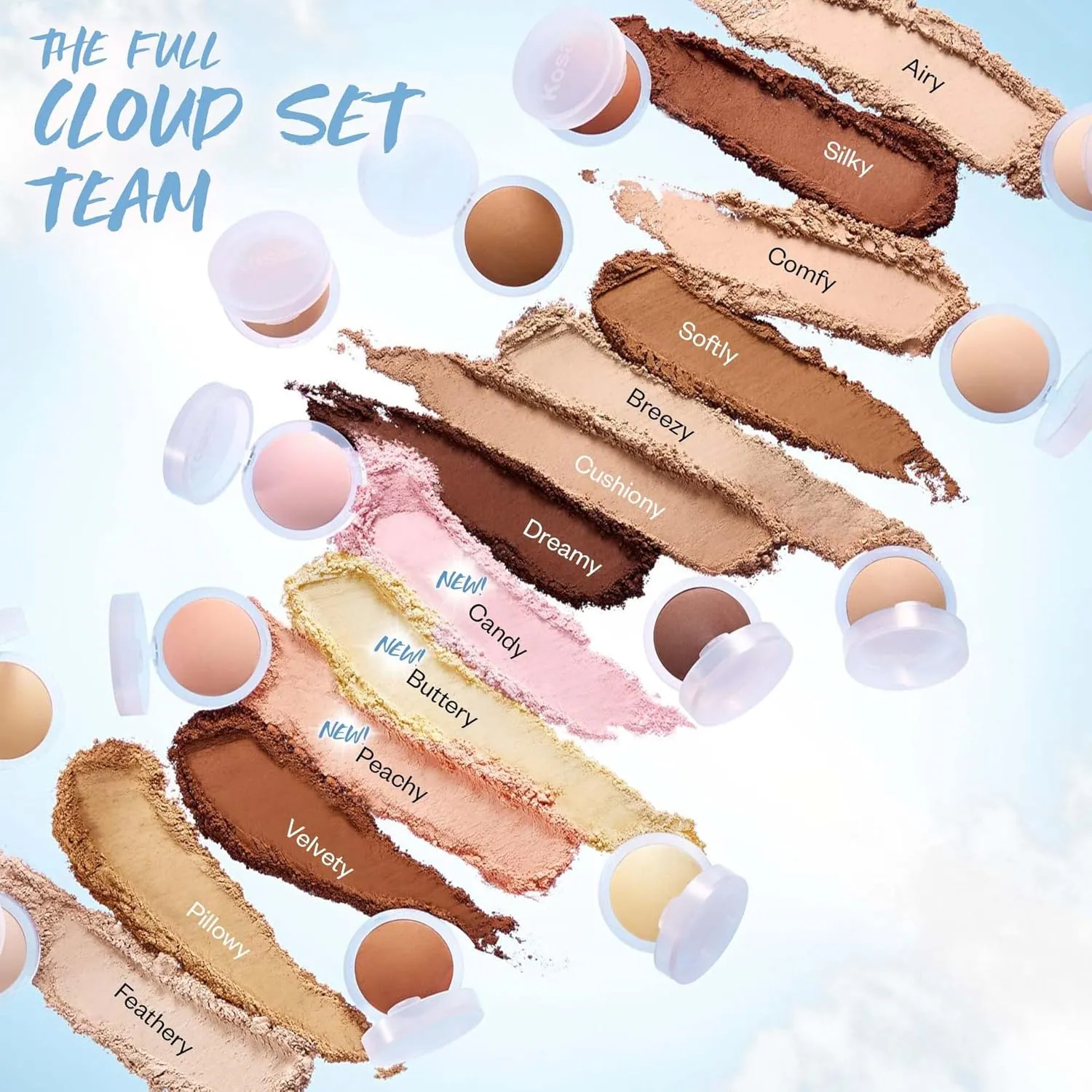 Kosas Cloud Set Face Setting Powder - Smoothing Shine Control, Soft, Sheer Translucent Makeup Finish, Portable & Long-Lasting Loose Pressed Baking Powder -Pillowy (Sheer Medium Tan)
