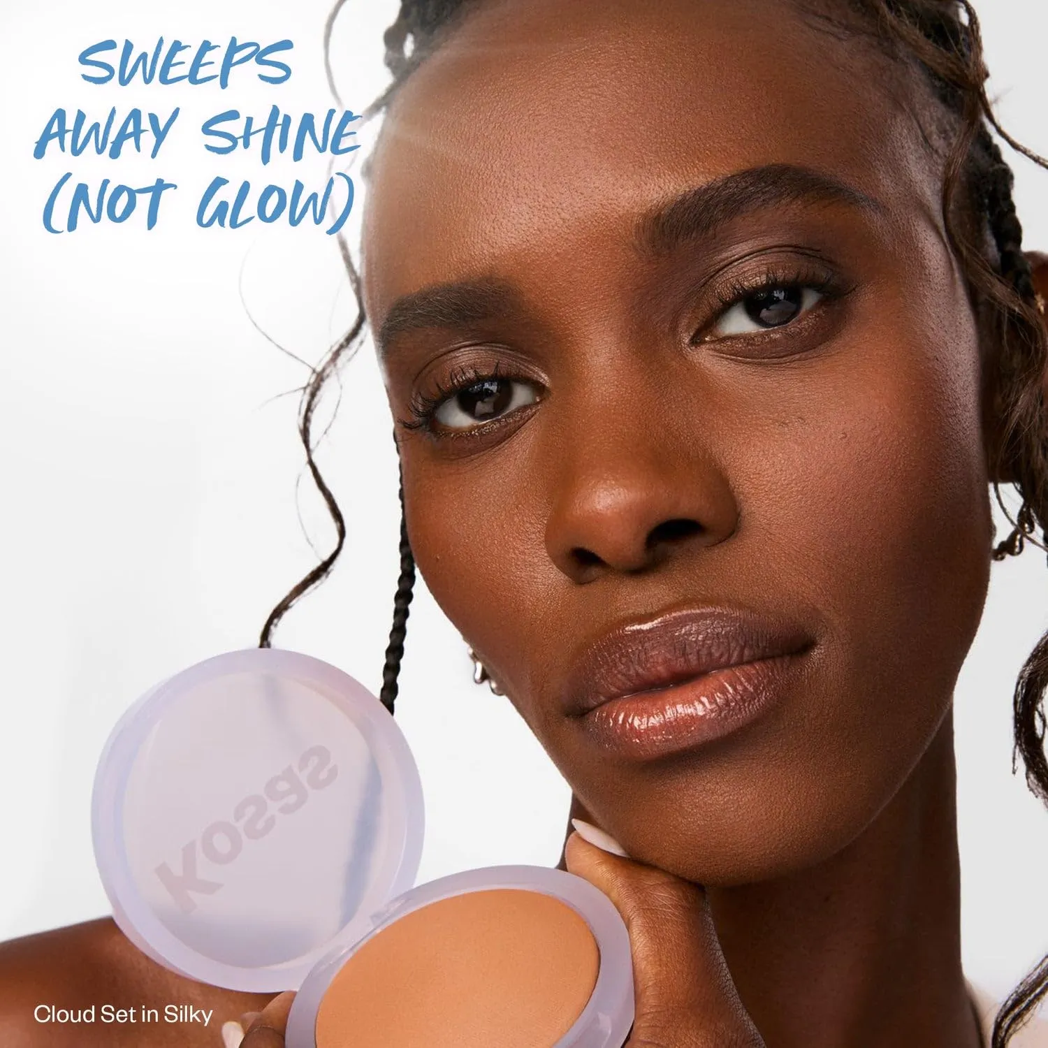 Kosas Cloud Set Face Setting Powder - Smoothing Shine Control, Soft, Sheer Translucent Makeup Finish, Portable & Long-Lasting Loose Pressed Baking Powder - Silky (Sheer Tan Deep)
